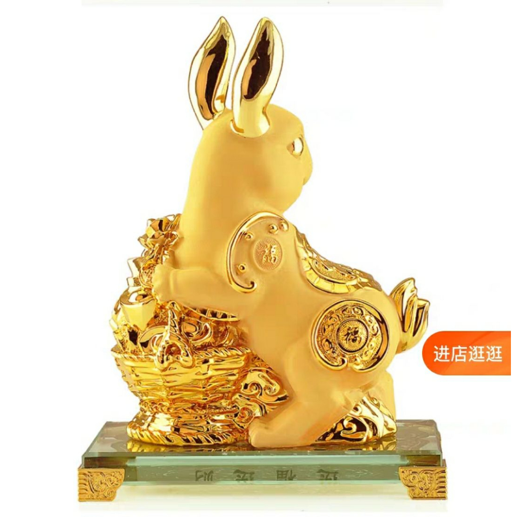 CT156B111 FAMITOSS โมเดลกระต่ายสีทอง ของมงคล ของขวัญ ของขวัญขึ้นบ้านใหม่ ของขวัญเปิดร้าน ของแต่งบ้าน