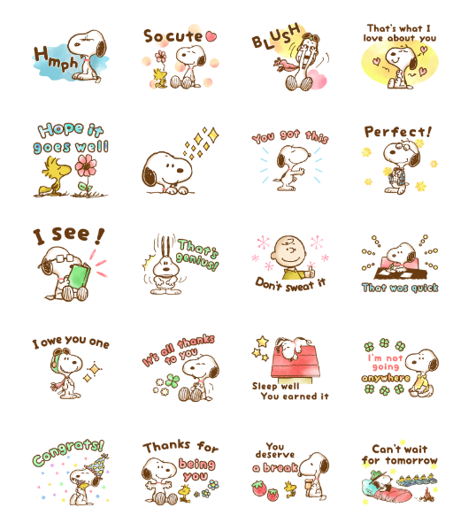 ขายสติกเกอร์ไลน์ คนรับดีใจแน่นอน♡ Snoopy สติกเกอร์ใส่ใจ♡