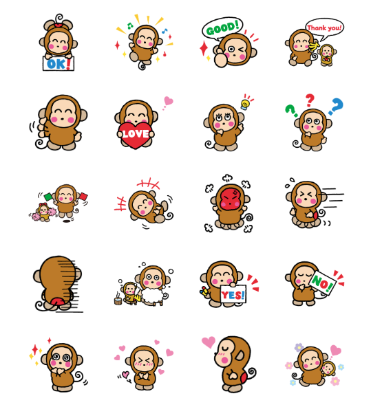 ขายสติกเกอร์ไลน์ ลิงโอซารุโนะมอนคิจิ