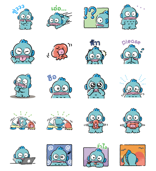 ขายสติกเกอร์ไลน์ HANGYODON พาสเทล