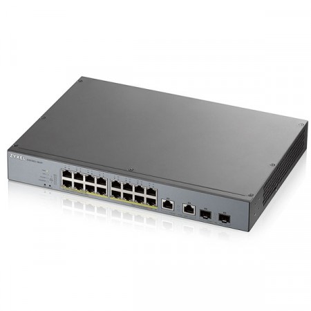 Zyxel GS1350-18HP 18-port 16 POE Smart Managed PoE Switch with GbE Uplink 250 watt 802.3af/at RJ-45/SFP 2