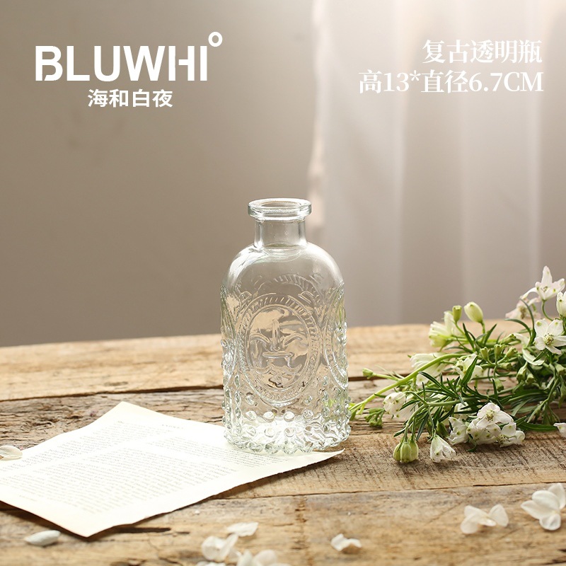 ขวดปากแคบ ขวดแก้ว แจกันใส แจกันทรงขวด แจกันขวดแก้ว ST504E821