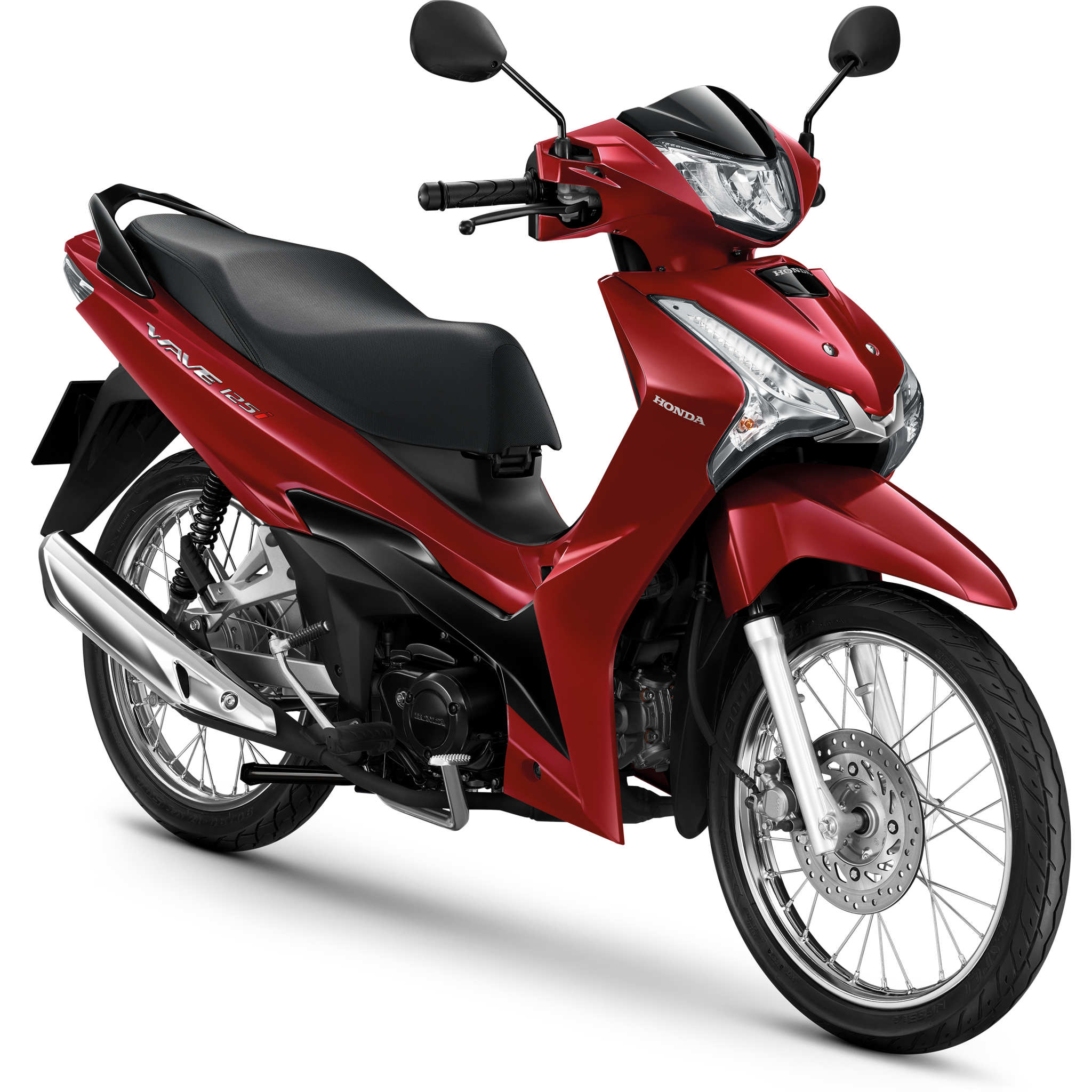 ฮอนด้า เวฟ125ไอ Honda wave 125i ล้อลวดสตาร์ทมือ ดิสก์เบรกหน้า มี 2 สี แดง-ดำ (R-B), น้ำเงิน-ดำ (BUB)