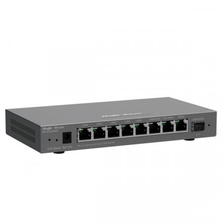 Reyee RG-EG209GS Cloud Managed Router Multi-WAN Load Balancing Support , 8 Gigabit Ethernet Ports (WAN/LAN), 1 Gigabit SFP Port, Free Cloud Management