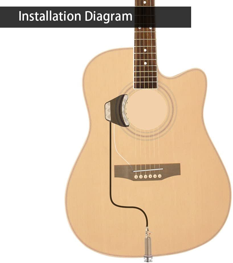 Double B1G Soundhole Control Preamp Pickup System for Acoustic Guitar, Black