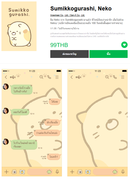 ขายธีมไลน์ Sumikkogurashi, Neko