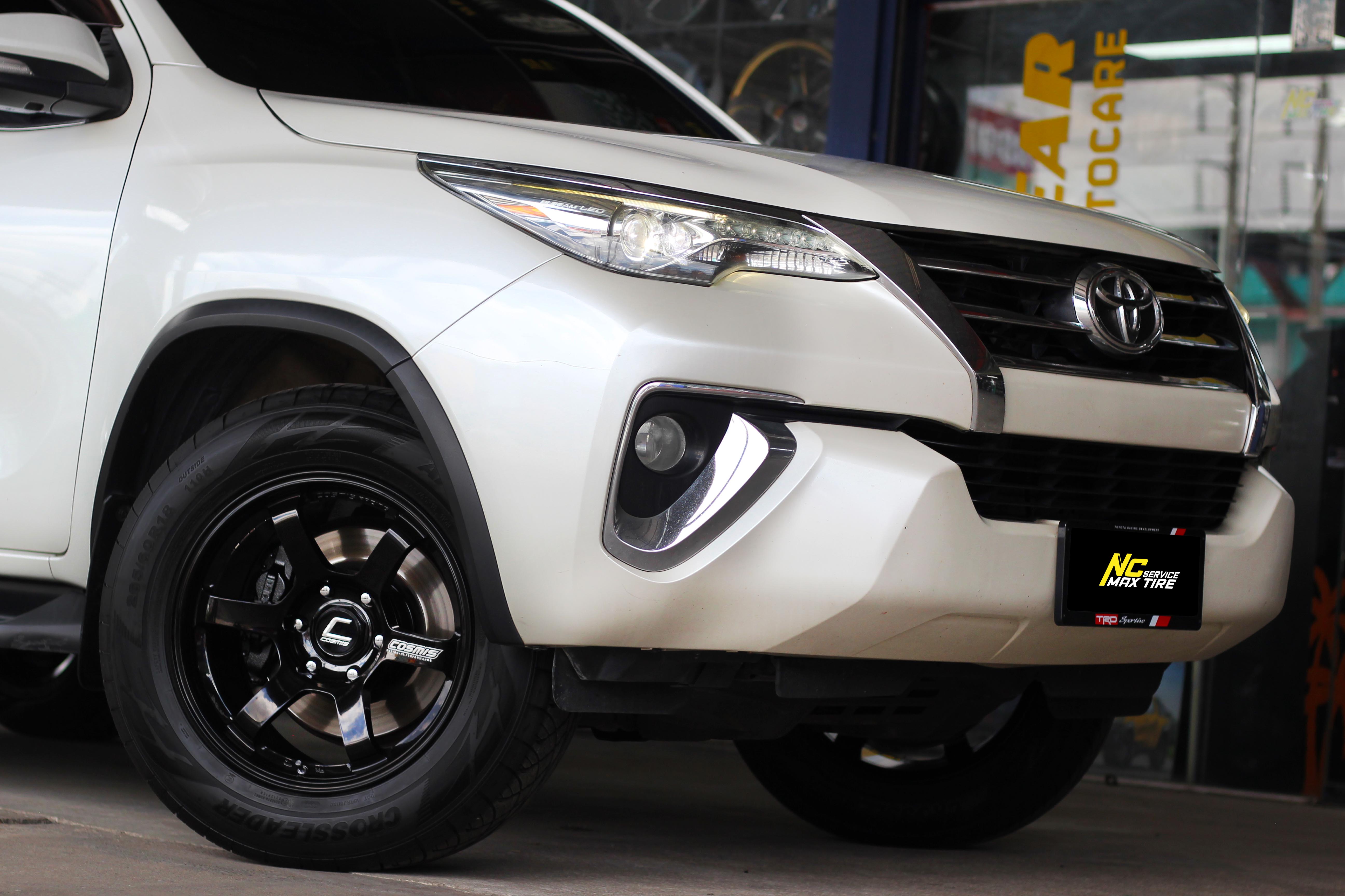 Toyota Fortuner / SUV / ล้อแม็กสำหรับกระบะ / ล้อแม็กขอบ18 / RG-06SR / 18x9.0 6H139.7 ET0 / ล้อแม็กสีดำเงาทั้งวงCNCหยอดตัวหนังสือขาว / ล้อแม็กสวยๆ / SUV PPV / NC / NCล้อแม็ก