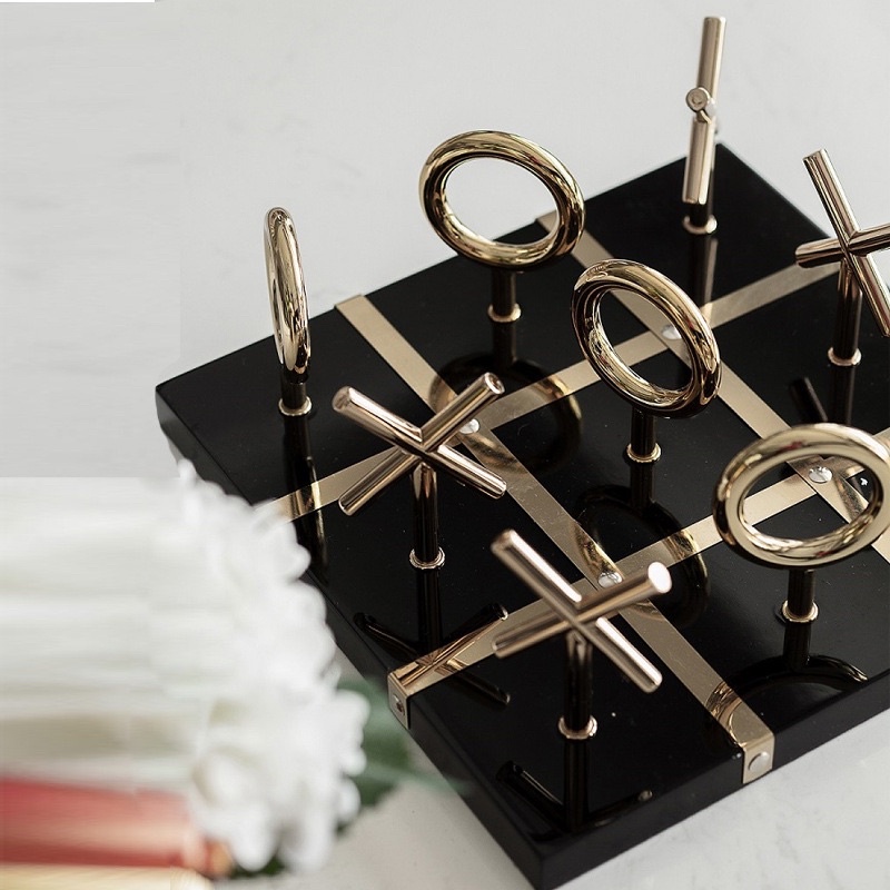 C1090H007 OMOCHA #Checkerboard ornaments กระดานOX Modern luxury model เกมOX Chessboard ของแต่งบ้านหรู