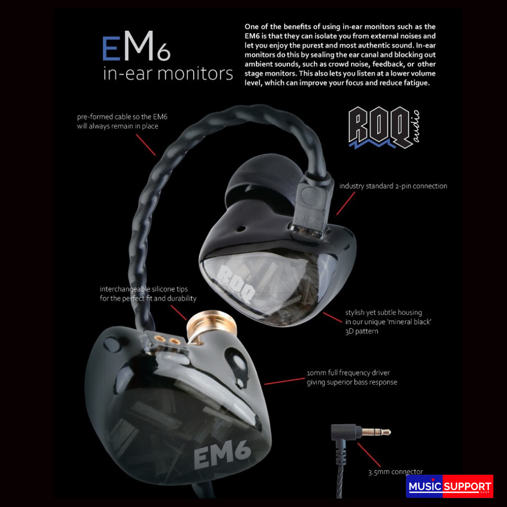 ROQ EM-6 In Ear Monitors Headphone หูฟังอินเอียร์