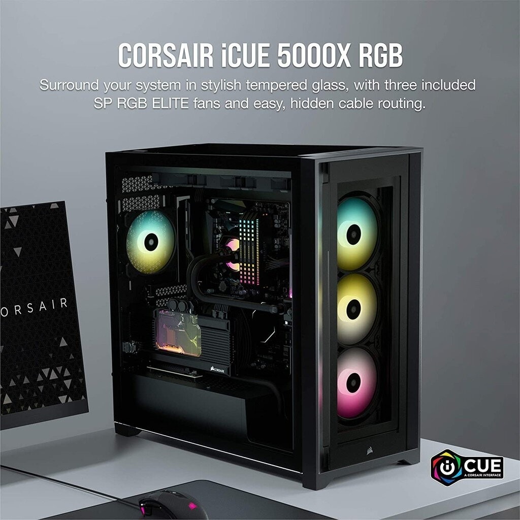 CORSAIR CASE เคสคอมพิวเตอร์ iCUE 5000X RGB TEMPERED GLASS / ประกัน 2 ปี