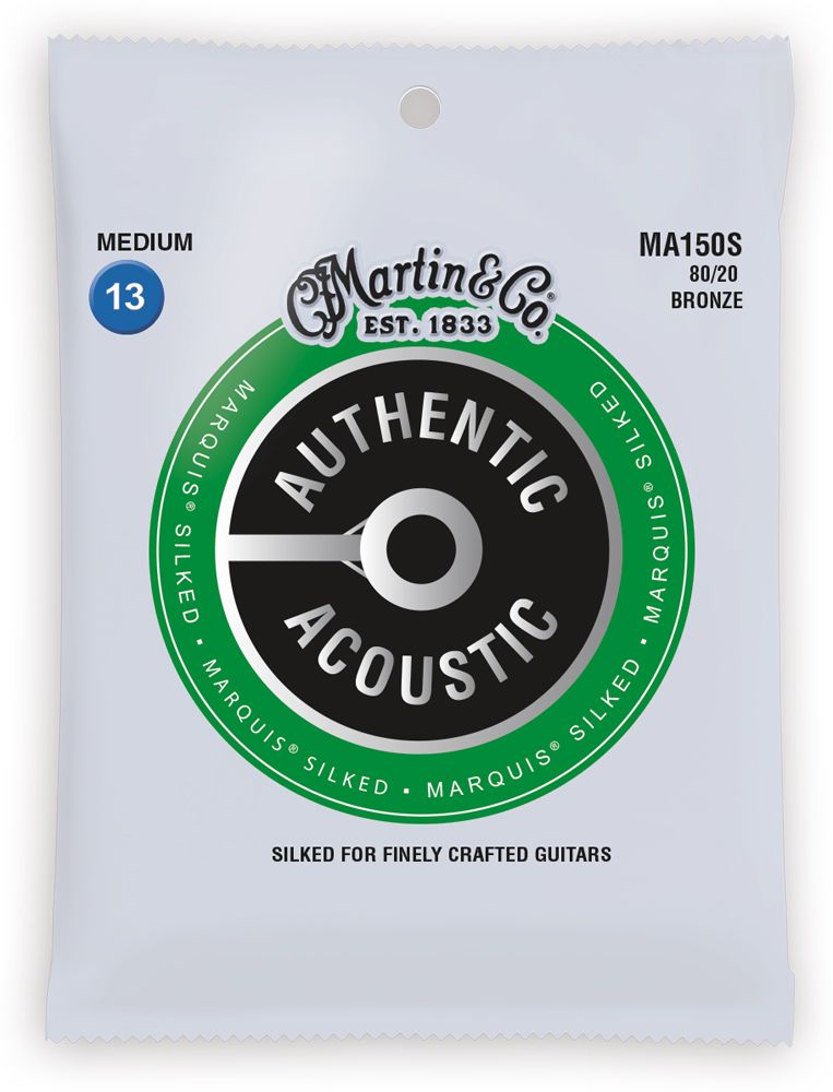 Martin MA150S 13-56 Marquis Silked 80/20 Bronze Authentic Acoustic Guitar Strings Medium