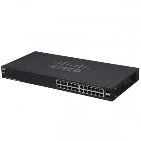Cisco SG110-24HP Switch PoE 24-Port Gigabit Ethernet, 2-Port combo mini-GBIC, Total Budget 100W, 48 Gbps Capacity, Metal Enclosure