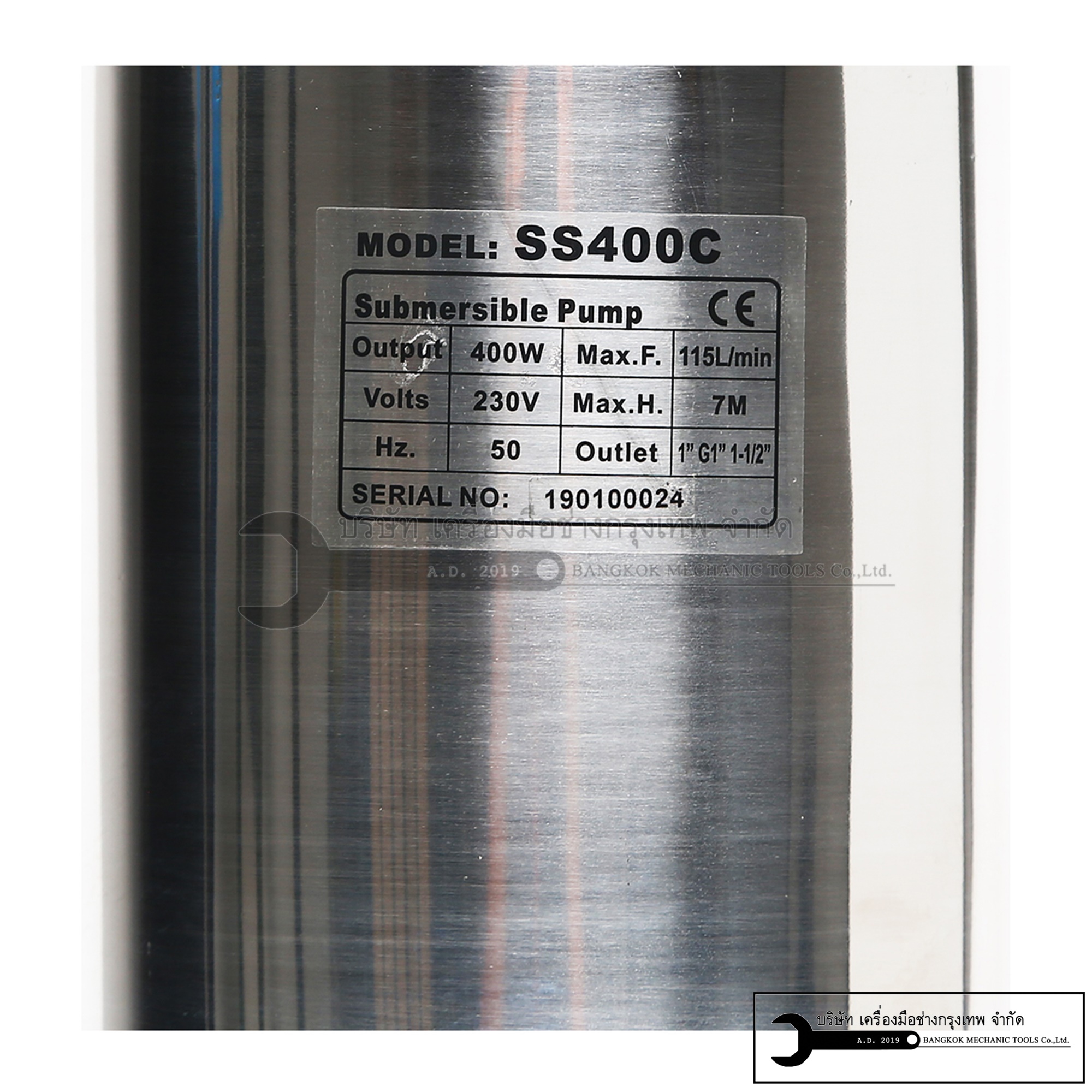 POLO ปั๊มจุ่ม เสื้อสแตนเลส ชนิด น้ำสะอาด ขนาด 400W และ 750W รุ่น SS-400C และ SS-750C