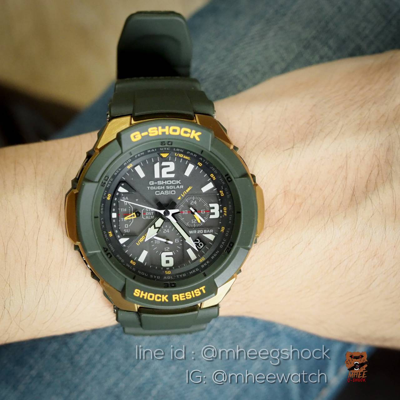 G-Shock นักบิน รุ่น G-1200G-1ADR เขียวCamo ของแท้ ประกันศูนย์ CMG