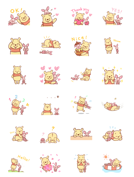 ขายสติกเกอร์ไลน์ หมีพูห์กับพิกเลต
