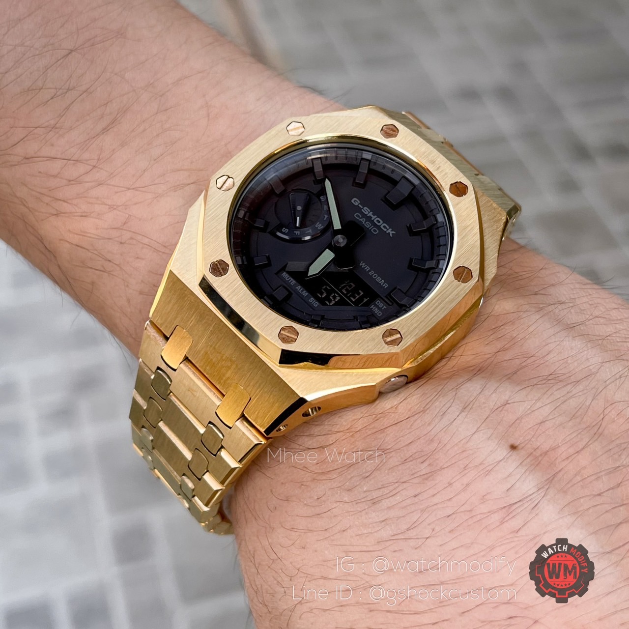 G-Shock Golden Steel Black Dial AP Style