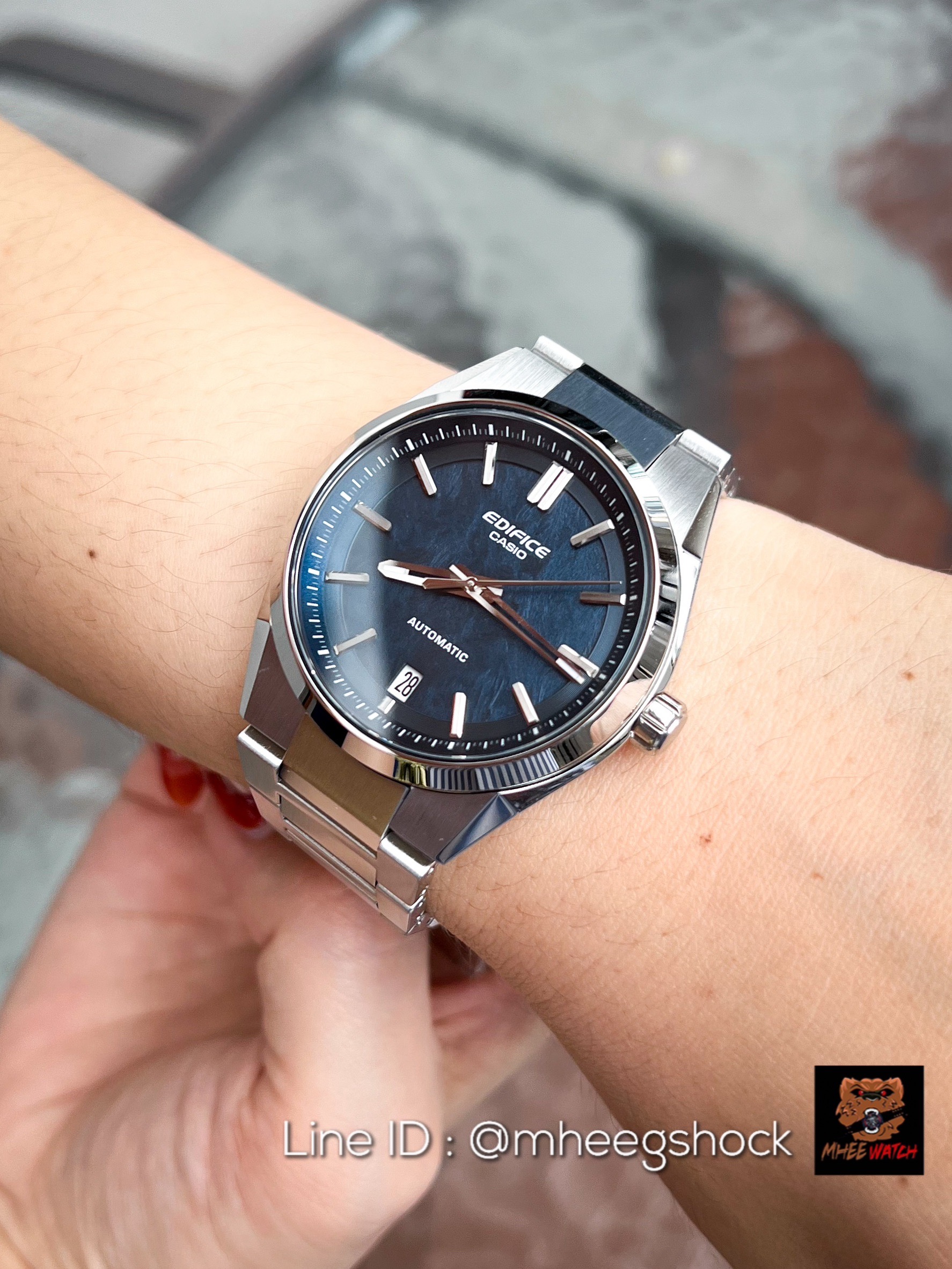 Casio Edifice Blue Forged Carbon Strainless Steel Strap