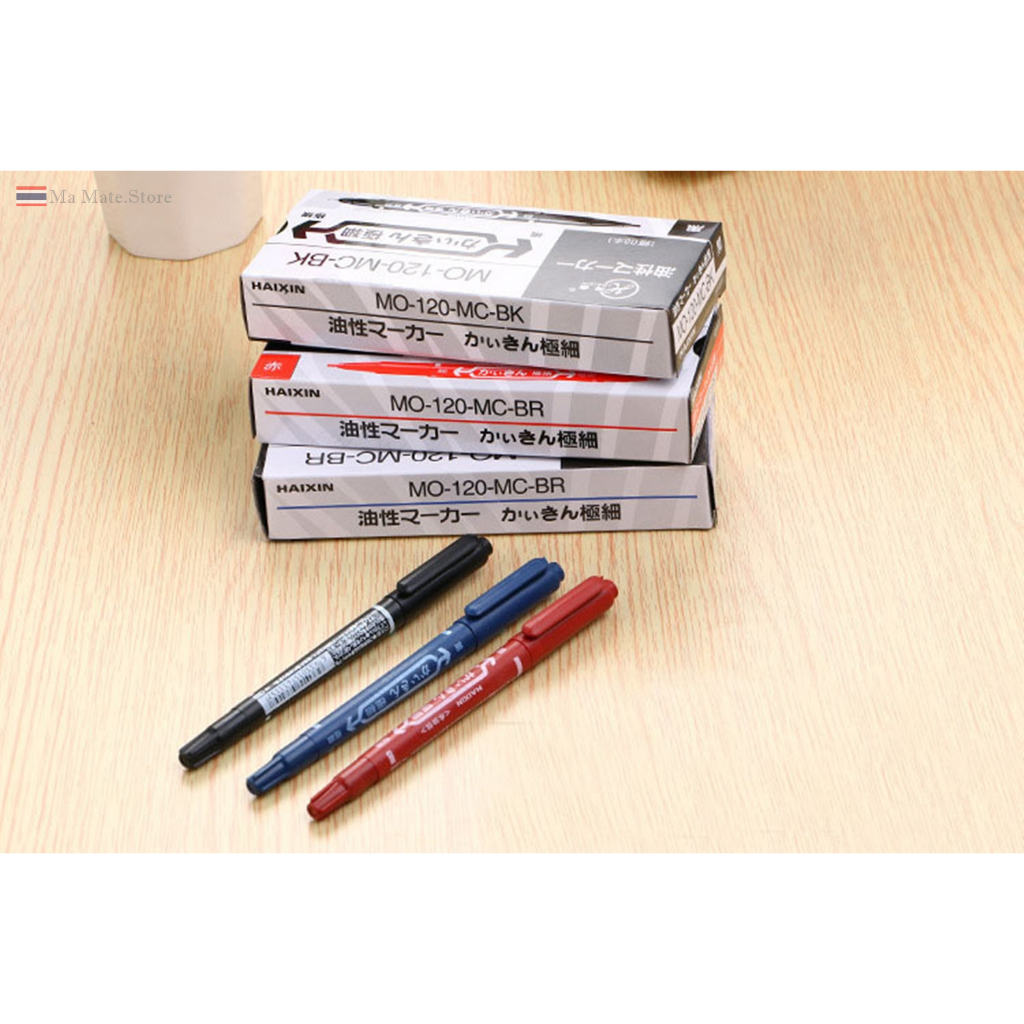 ปากกามาร์คเกอร์ ปากกาเคมีแบบ2หัว หมึกซึม AOWA /PEN-014
