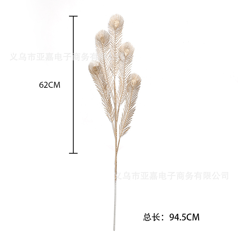 กิ่งไม้สีทอง ใบไม้สีทอง ยูคาลิปตัสทอง ตกแต่งห้อง ประกอบฉาก ST502E806