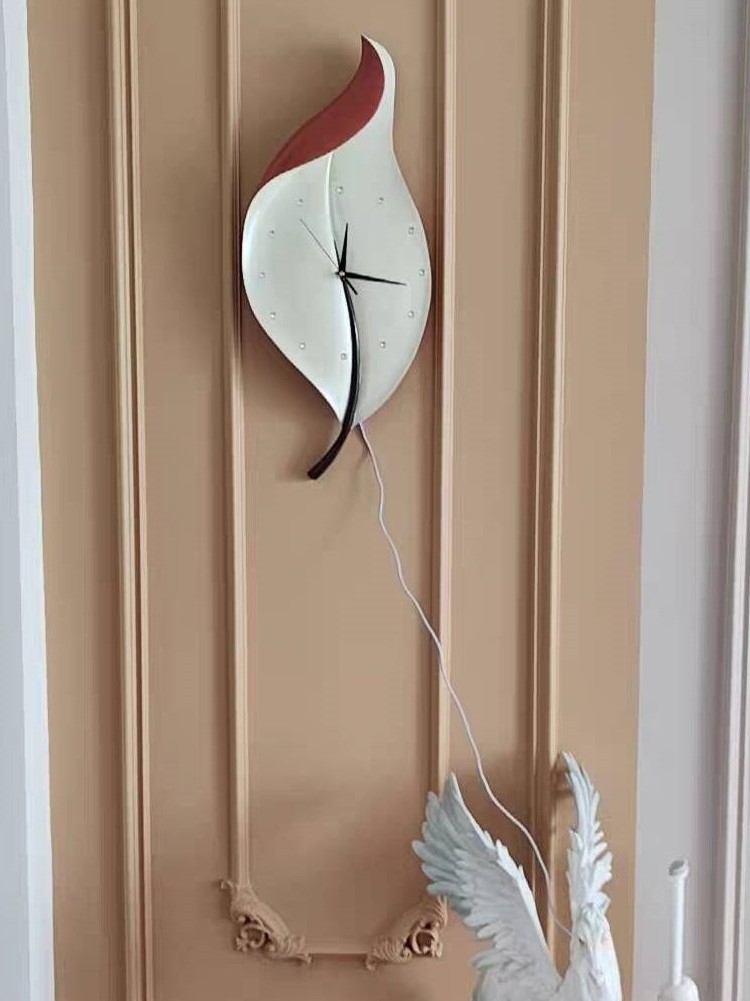 CT222C055 INTERY นาฬิกาใบไม้ Wall Clock Art นาฬิกาติดผนัง ไฟติดผนัง