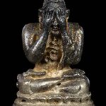 พระปิดตามหาลาภ เนื้อเงิน หลวงปู่สรวง -หลวงพ่อสร้อย ปลุกเสก วัดเลียบราษฎร์บำรุง ปี35 สร้างแค่ 199 องค์