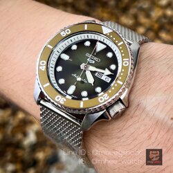 Seiko 5Sport Green Olive Stainless แบบสายถัก Automatic รุ่น SRPD75K1