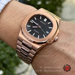 Seiko Mod Rosegold Nautilus Model Very exclusive Best Quality