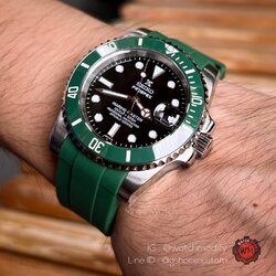 Seiko Modified Starbucks Green Rubber Strap