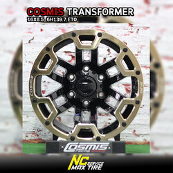 ล้อแม็กขอบ16 ออฟโรด COSMIS TRANSFORMER สีดำ cncข้างก้าน (ราคา4วง)