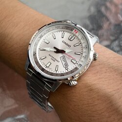 Casio Pilot Compass White Shine Dial Steel