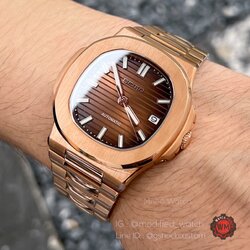 Seiko Modified Rosegold Nautilus Model Brown Sunburst Dial Super Luxury Special Edition
