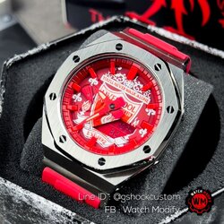 G-SHOCK Ga-2100 Customized Liverpool FC AP Style Metal Face Red Rubber