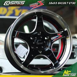 ล้อแม็กขอบ18 / Cosmis / Type-S / ล้อแม็กสีดำเส้นใต้แดง / 18x9.5 6H139.7 ET30 / 18x10.5 6H139.7 ET35