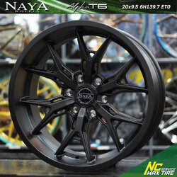 ล้อแม็กขอบ20 / NAYA ALPHA-T6 / 20x9.5 6H139.7 ET0 / ดำด้าน / สำหรับกระบะ ตัวสูง และ PPV