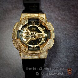 G-Shock Bling Bling GA-110GB Gold Black Crystal CZ Dianmond very rare item