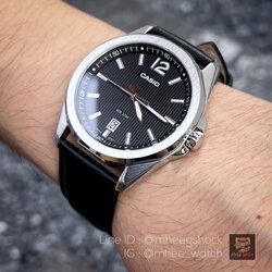 นาฬิกาคาสิโอ Date Steel สายหนังดำ ของแท้ ประกันศูนย์