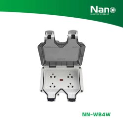 NANO Electric® NN-WB4W กล่องเต้ารับเสียบปลั๊กชนิดกันน้ำกันฝุ่น IP66 ชนิด 2 เต้ารับ (1 ชิ้น/กล่อง)