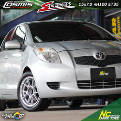 Toyota Yaris / Cosmis / Speedy / ล้อแม็กสีซิลเวอร์ / Custom Color / 15x7.0 4H100 ET35 / CityCar / EcoCar / NC