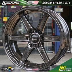 ล้อแม็กขอบ20 / ล้อแม็กสำหรับรถกระบะตัวสูง / Cosmis / R6 / 20x9.0 6H139.7 ET6 / ล้อแม็กสีดำเงาทั้งวง / Custom Color / SUV / PPV / ล้อแม็กสวยๆ / NC