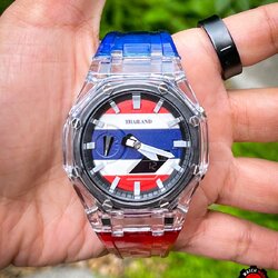 G-Shock Custom Thailand Jelly Transparent Twotone Color Strap with Stainless Buckle Lock