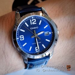 Casio Navy Blue Dial with Blue Leather Strap