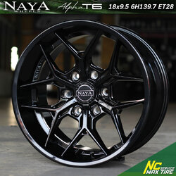 ล้อแม็กขอบ18 / NAYA / Alpha / T6 / 18×9.5 6H139.7 ET28 / ล้อแม็กสีดำเงาทั้งวง / ล้อแม็กสำหรับรถกระบะ / SUV / PPV / ล้อแม็กสวยๆ / NC