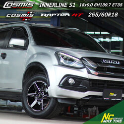Isuzu Mu-X / ล้อแม็กสำหรับรถSUV / SUV / PPV / ล้อแม็กขอบ18 / Cosmis / Innerline / S1 / ล้อแม็ก6ก้านทรงใบพัด / Raptor HT / 265/60R18