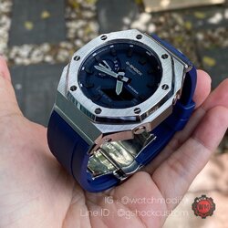 G-Shock หน้าAP Rubber Stainless Navy Blue Ga-2110ET-2A