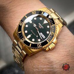 Seiko Mod 5Sports Upgrade Loki Suit Golden Green Very Premium Edition