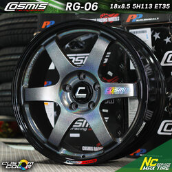 ล้อแม็กขอบ18 / Cosmis / RG-06 / 18x8.5 5H113 ET35 / ล้อแม็กสีซิลเวอร์เข้มเฉดพาวเวอร์+ขอบดำ+เพลท / ล้อแม็กสีพิเศษ / Custom Color / ล้อแม็กสำหรับรถเก๋งซีดาน / ล้อแม็กสำหรับเก๋งยุโรป / NC