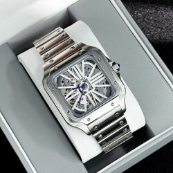 Seikomod New Santos Skeleton Metal Strap