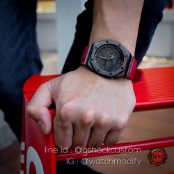 G-Shock Casioak AP Metal สาย Sport Rubber Butterfly ดำแดง