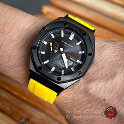 G-Shock AP Bluetooth Tough Solar Black Bezel Yellow Rubber Strap