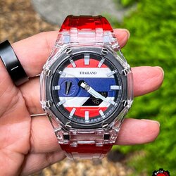 G-Shock Custom Thailand Red Jelly Transparent Strap with Stainless Buckle Lock